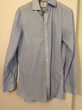 Charles Tyrwhitt Light Blue & White Fine Stripe Dress Shirt